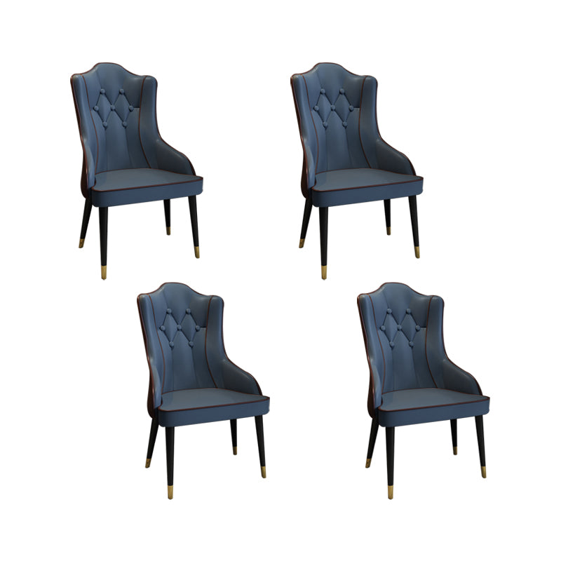 Tufted Parsons Chair Industrial Kitchen Dining Chairs with Metal Legs