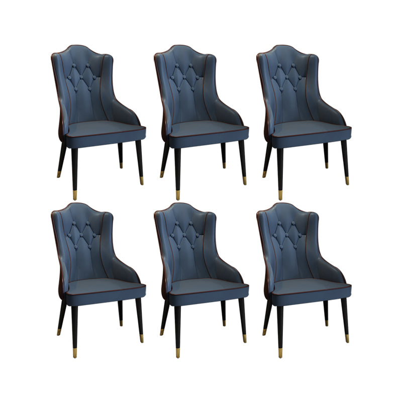 Tufted Parsons Chair Industrial Kitchen Dining Chairs with Metal Legs