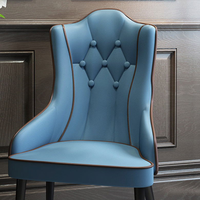 Tufted Parsons Chair Industrial Kitchen Dining Chairs with Metal Legs
