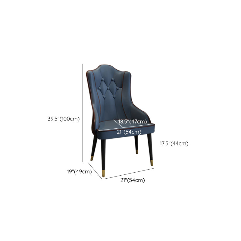 Tufted Parsons Chair Industrial Kitchen Dining Chairs with Metal Legs