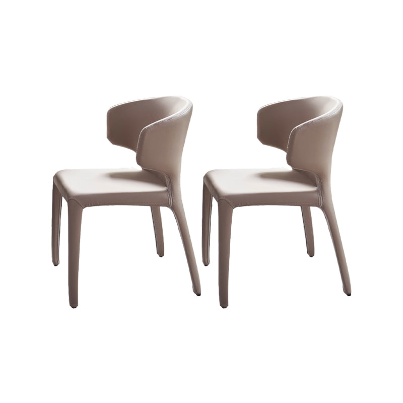 Faux Leather Dining Chairs Industrial Wingback Side Chair for Dining Room