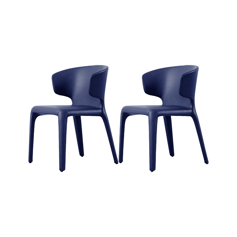 Faux Leather Dining Chairs Industrial Wingback Side Chair for Dining Room