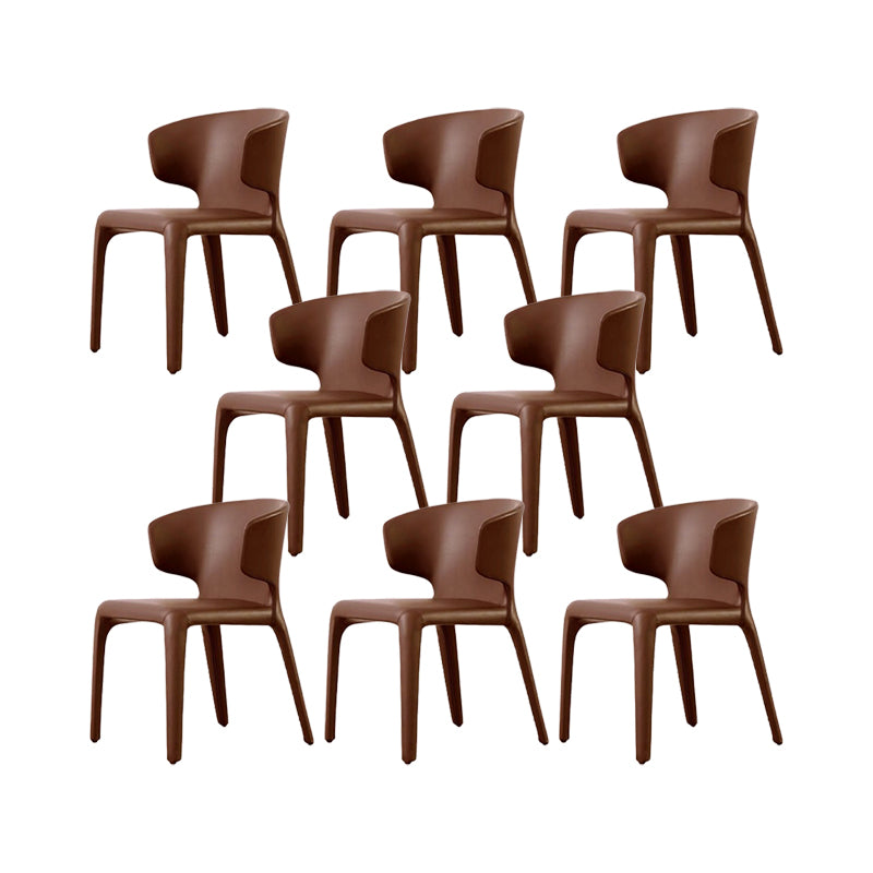 Faux Leather Dining Chairs Industrial Wingback Side Chair for Dining Room