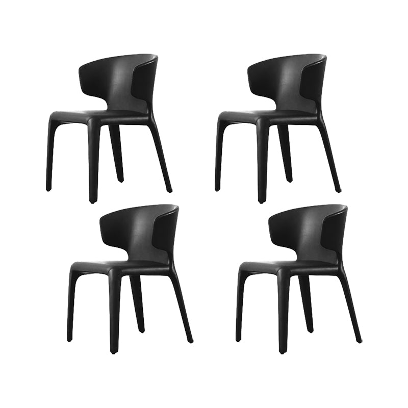 Faux Leather Dining Chairs Industrial Wingback Side Chair for Dining Room