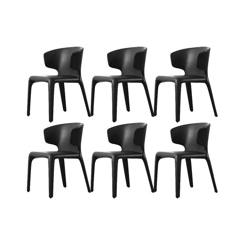 Faux Leather Dining Chairs Industrial Wingback Side Chair for Dining Room