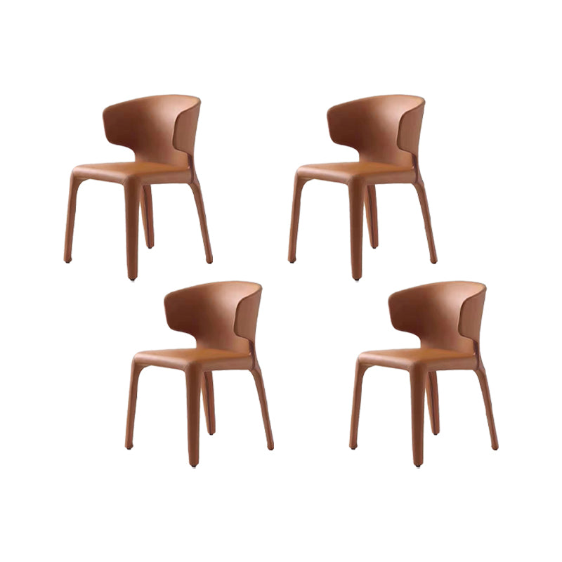 Faux Leather Dining Chairs Industrial Wingback Side Chair for Dining Room