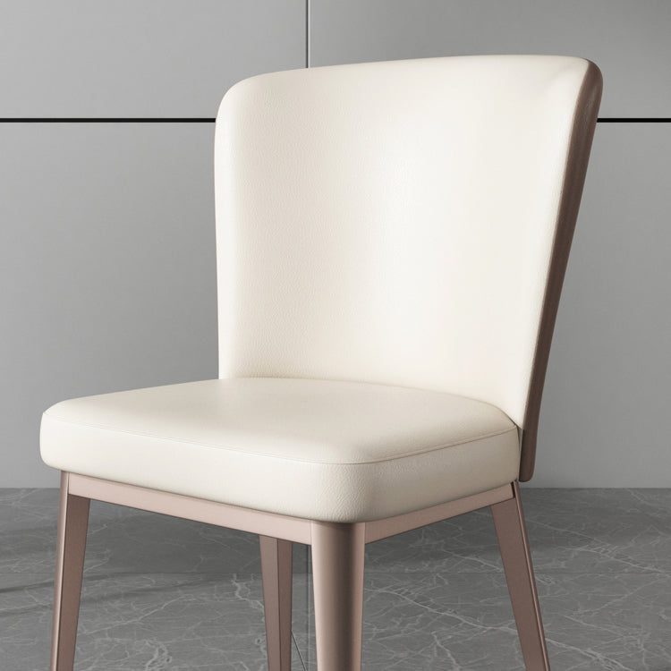 Faux Leather Dining Chairs Modern Parsons Armless Chair for Dining Room