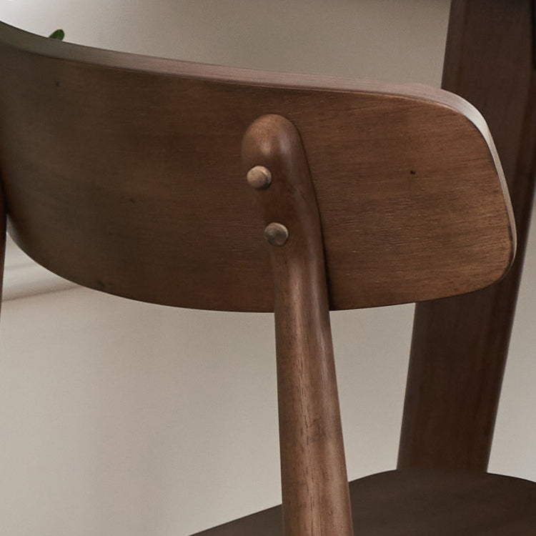 Solid Wood Dining Chair Modern Style Open Back Armless Chair for Dining Room