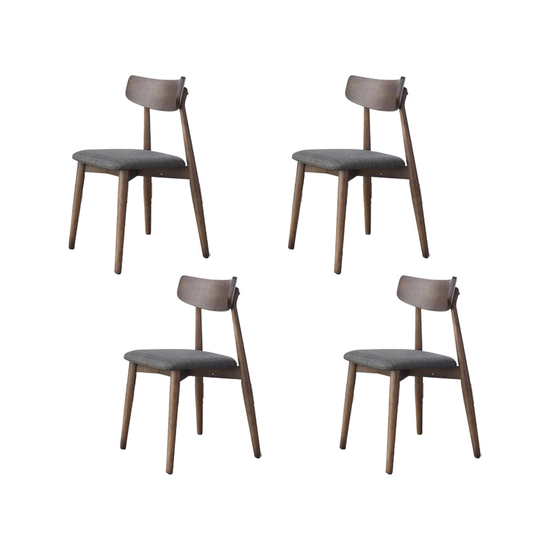 Solid Wood Dining Chair Modern Style Open Back Armless Chair for Dining Room