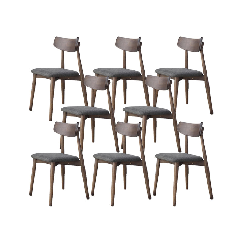 Solid Wood Dining Chair Modern Style Open Back Armless Chair for Dining Room