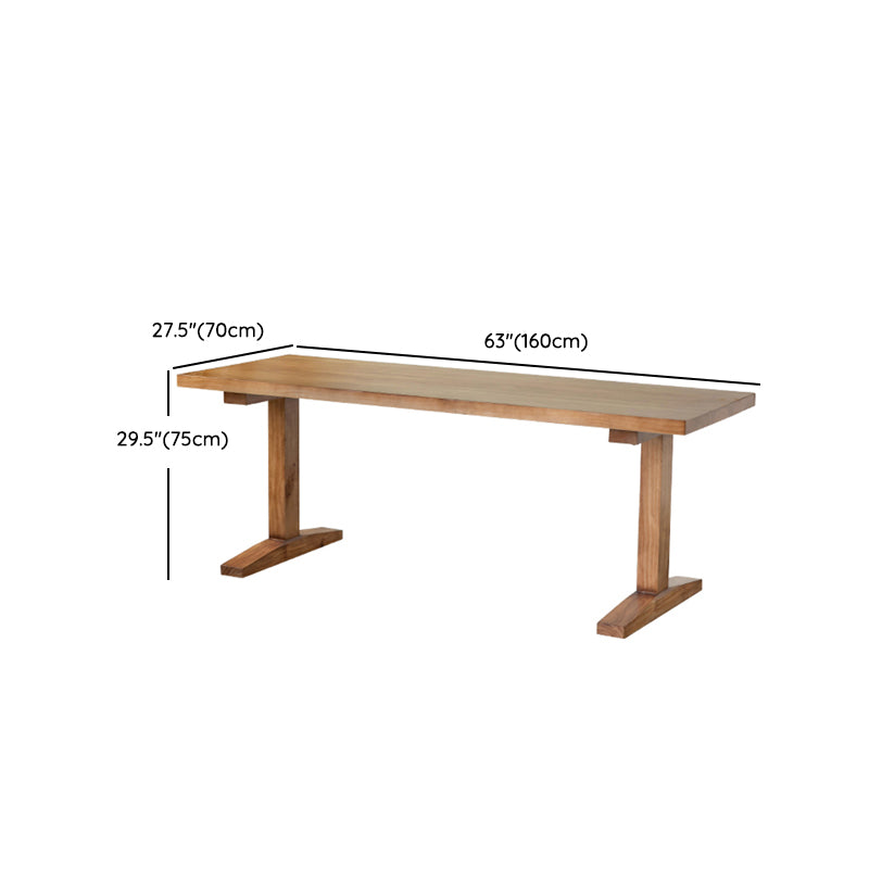 Contemporary Solid Wood Furniture 1/2/5 Pcs Dining Room Table Set in Brown