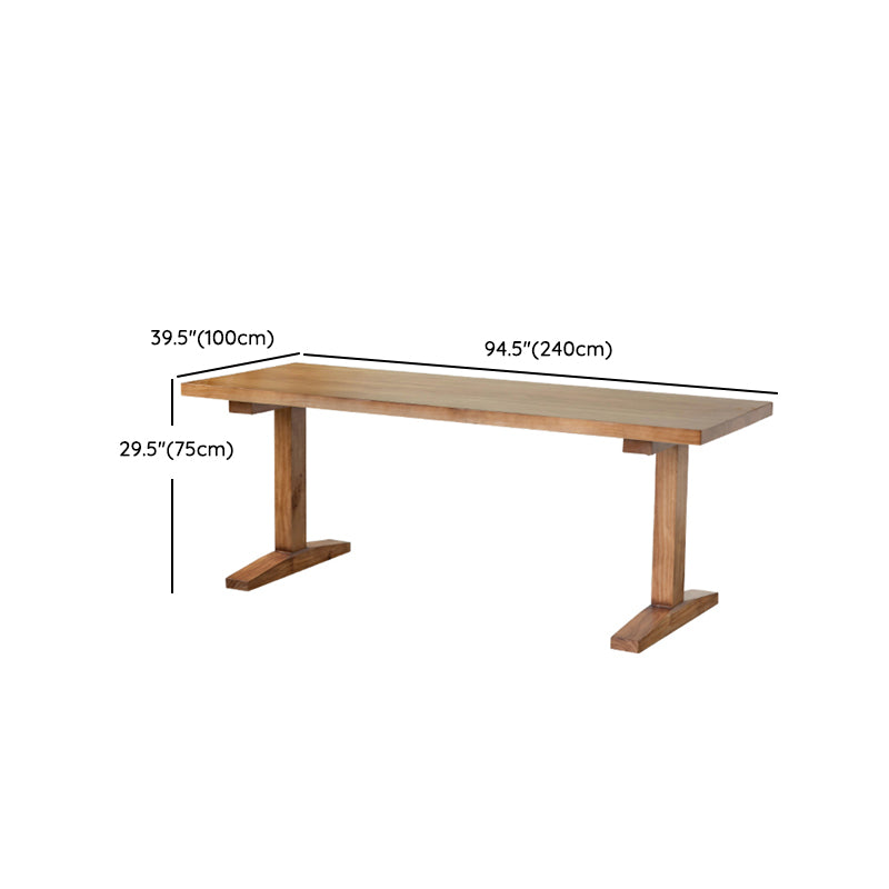 Contemporary Solid Wood Furniture 1/2/5 Pcs Dining Room Table Set in Brown