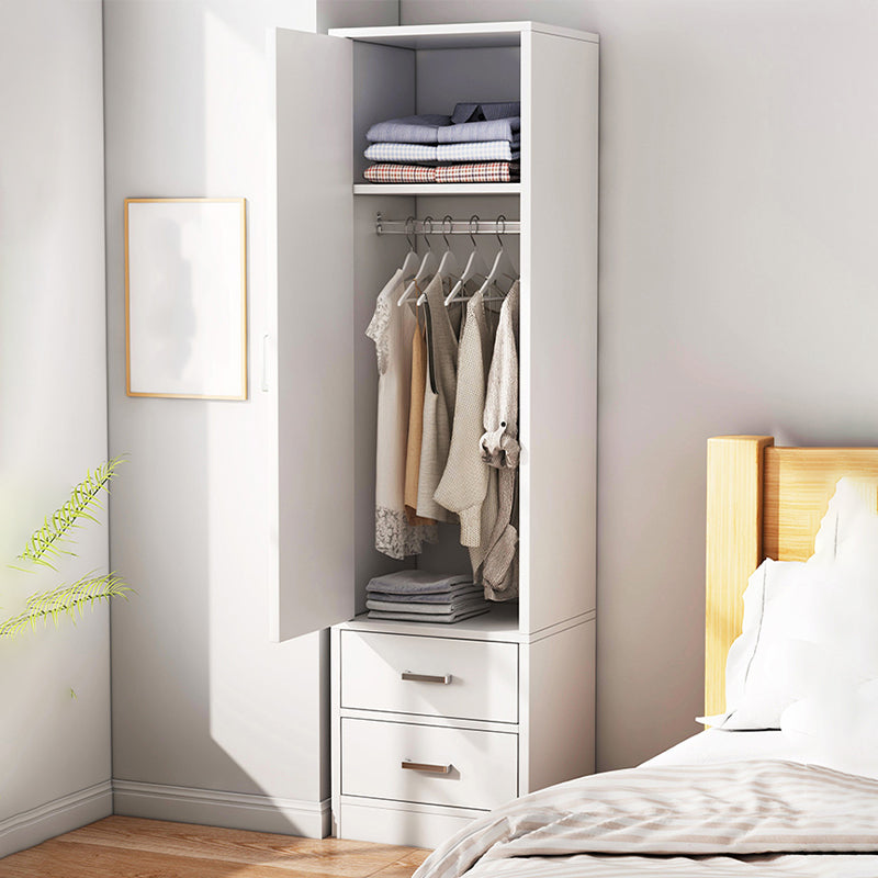 Modern Wood Freestanding Wardrobe Multifunctional Wardrobe with Hinged Door