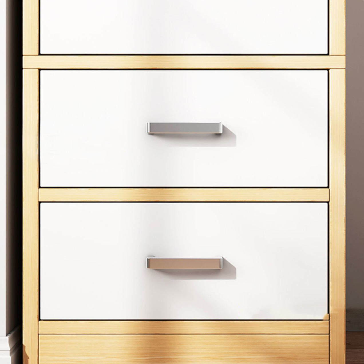 Modern Wood Freestanding Wardrobe Multifunctional Wardrobe with Hinged Door