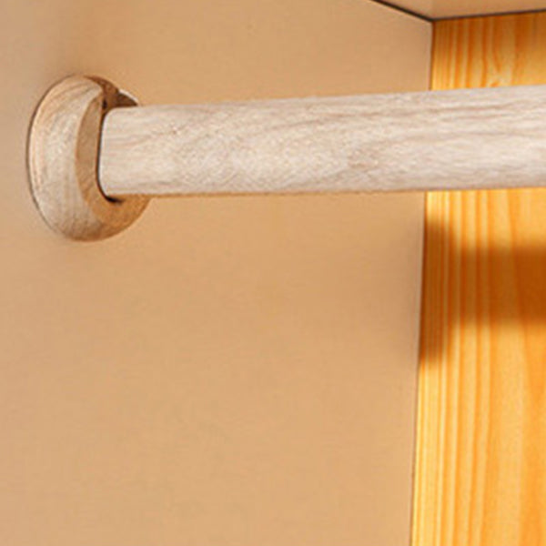 White Wood Freestanding Wardrobe Modern Wardrobe with Solid Wood Legs