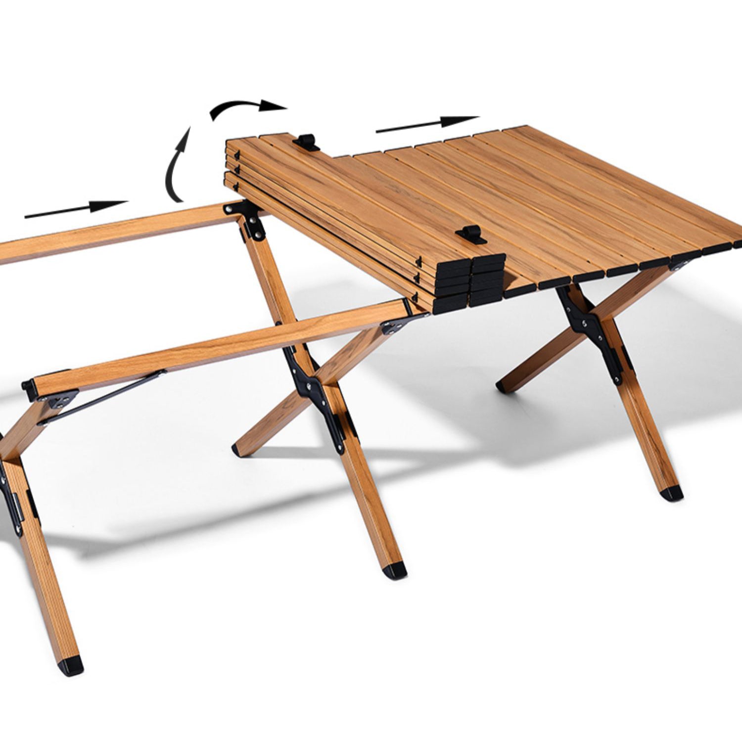 Industrial Outdoor Folding Table Aluminum Brown Camping Table