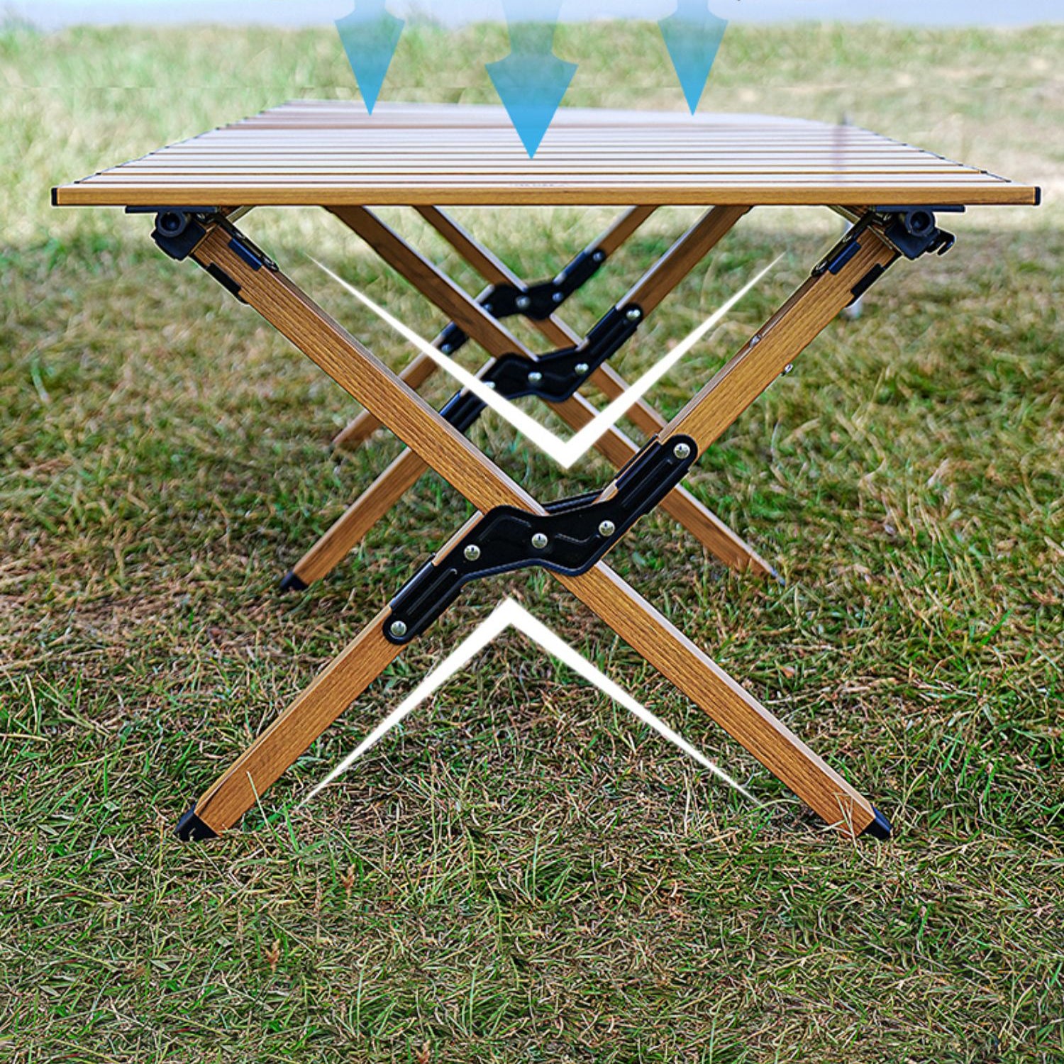 Industrial Outdoor Folding Table Aluminum Brown Camping Table