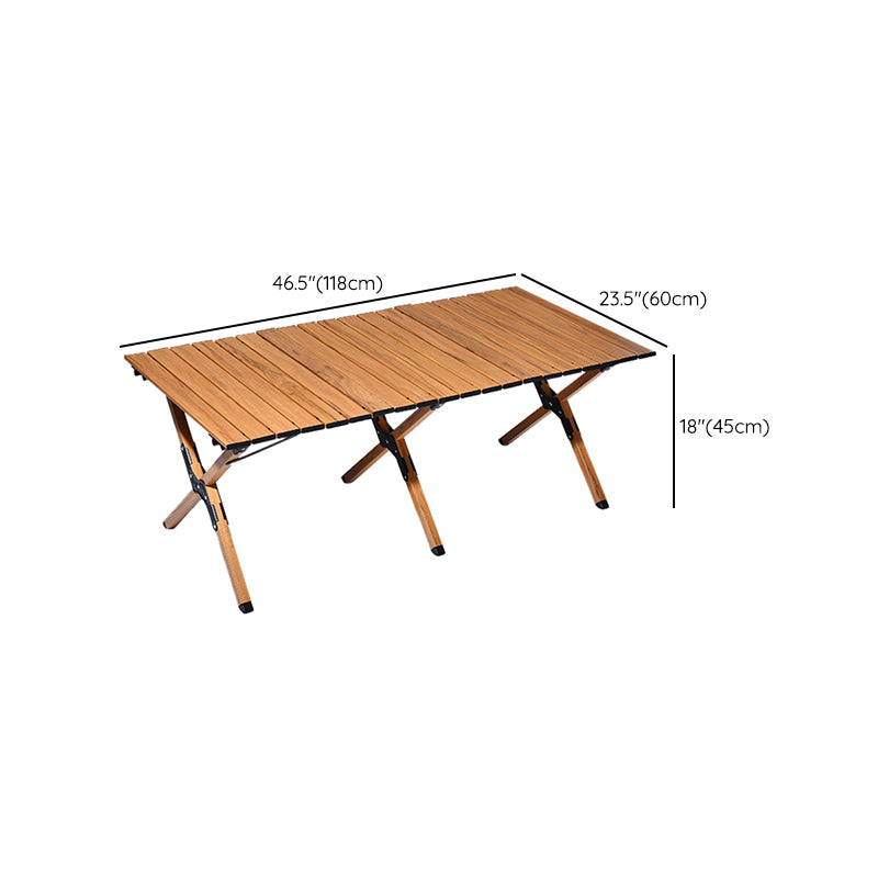 Industrial Outdoor Folding Table Aluminum Brown Camping Table