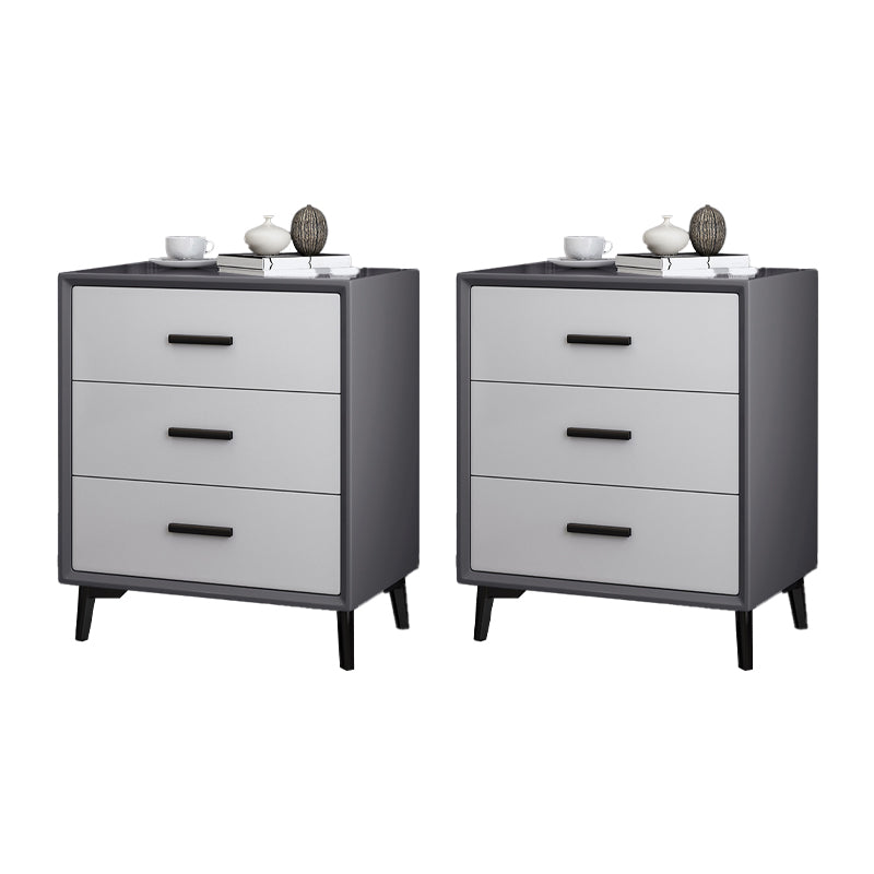 Contemporary Bedside Cabinet Wooden Bed Nightstand with 3 Drawers