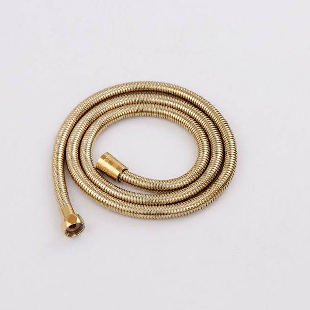 Wall Mounted Shower Arm Shower Faucet Metal Shower System with Slide Bar in Gold