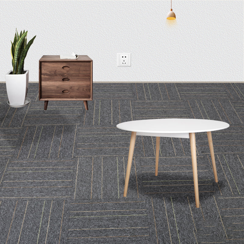 Indoor Carpet Floor Tile Level Loop Non-Skid Fire Resistant Living Room