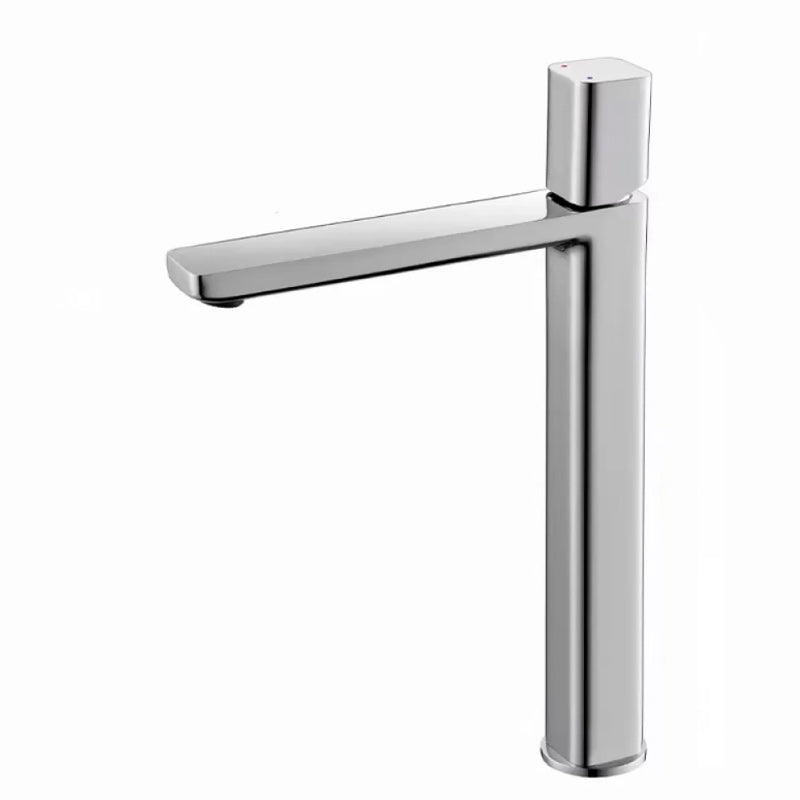Modern Bathroom Sink Faucet with Single Handle Brass Square Faucet