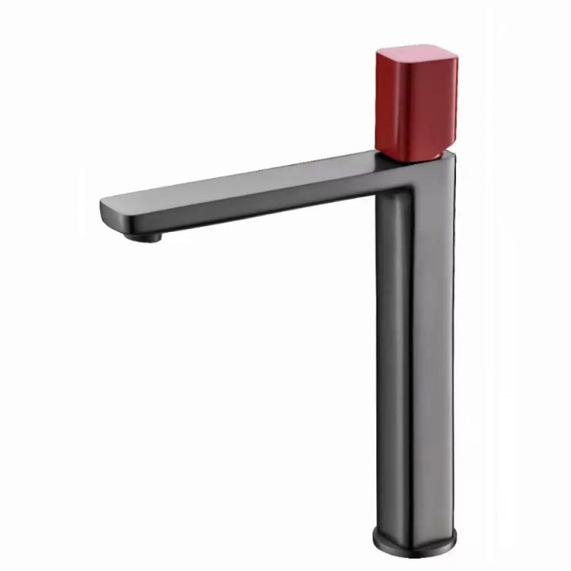 Modern Bathroom Sink Faucet with Single Handle Brass Square Faucet