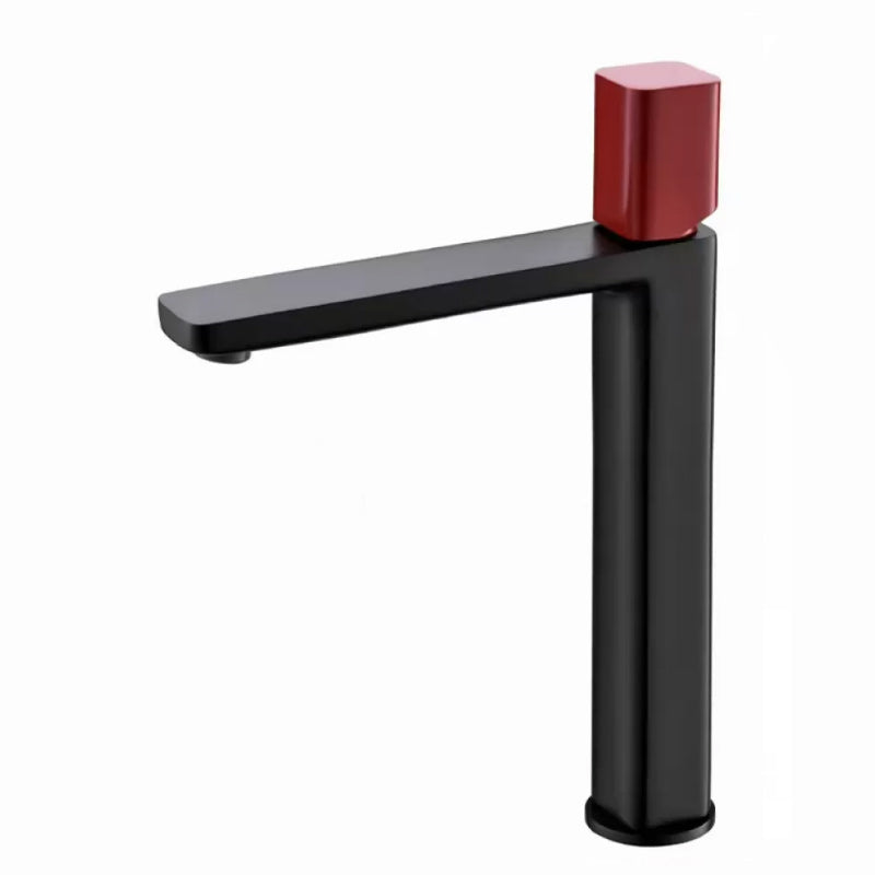 Modern Bathroom Sink Faucet with Single Handle Brass Square Faucet
