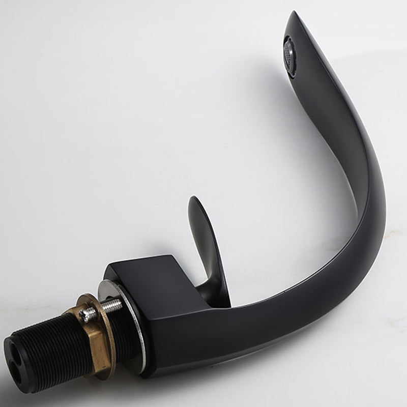 Glam Single Handle Sink Faucet Brass Bathroom Gooseneck Faucet