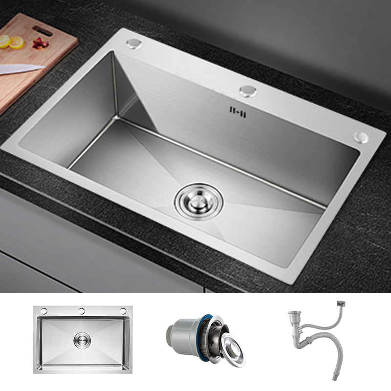 Modern Kitchen Bar Sink Stainless Steel with Basket Strainer Workstation