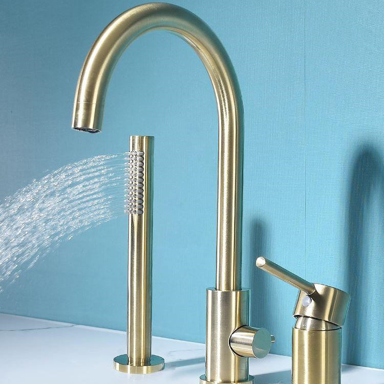 Modern Deck Mounted Tub Faucet Trim Metal Tub Faucet Trim with Hose