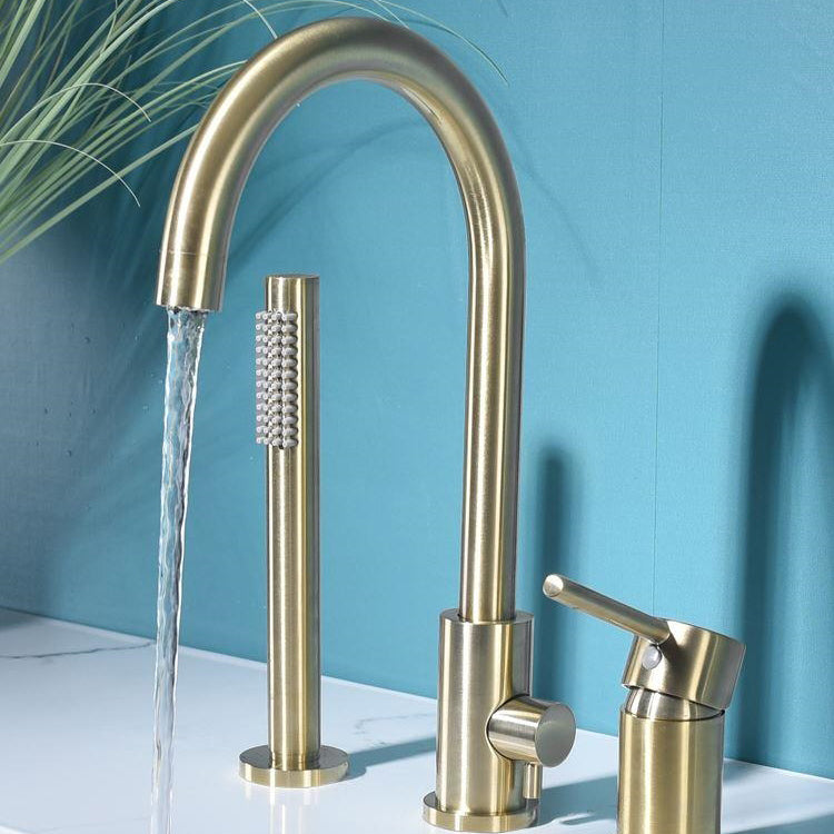 Modern Deck Mounted Tub Faucet Trim Metal Tub Faucet Trim with Hose