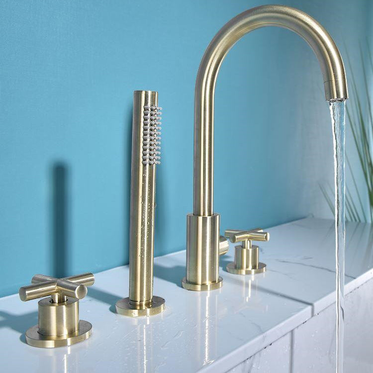 Modern Deck Mounted Tub Faucet Trim Metal Tub Faucet Trim with Hose