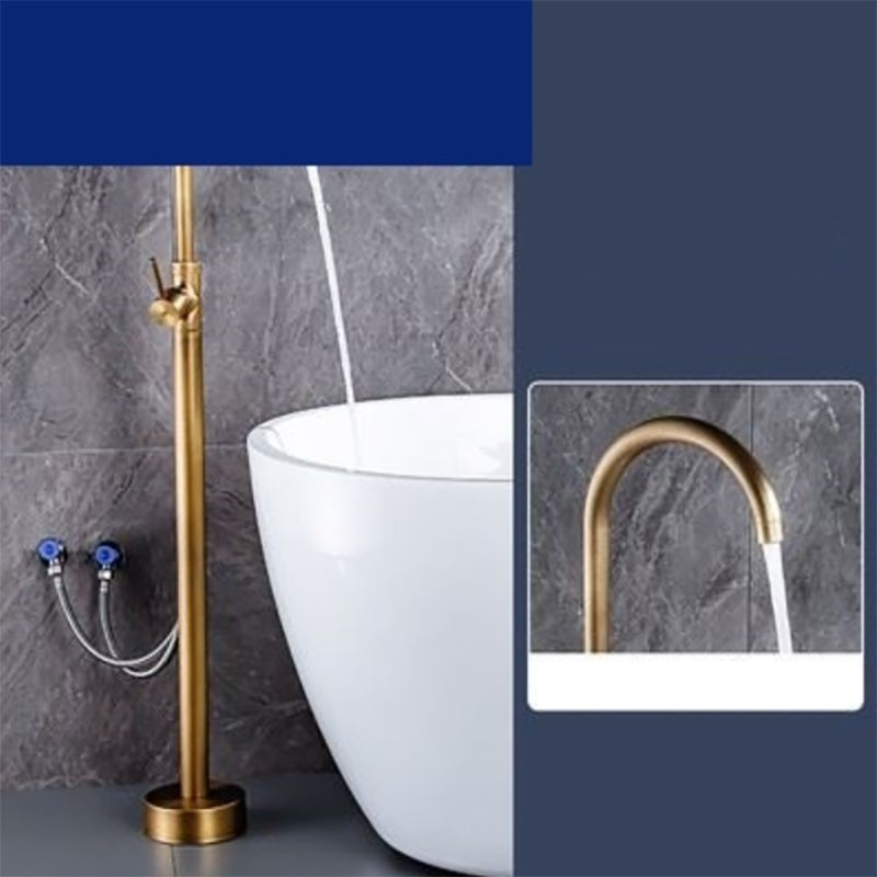 Floor Mounted Metal Freestanding Tub Filler One Hold Freestanding Tub Filler Trim