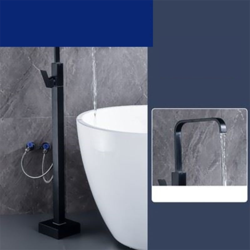 Floor Mounted Metal Freestanding Tub Filler One Hold Freestanding Tub Filler Trim