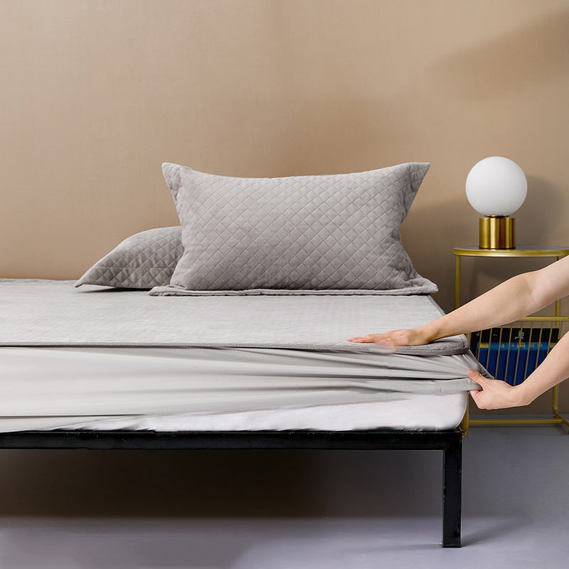 Modern Bed Sheet Set Solid Elegant Flannel Fitted Sheet for Bedroom