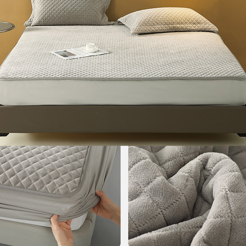 Modern Bed Sheet Set Solid Elegant Flannel Fitted Sheet for Bedroom