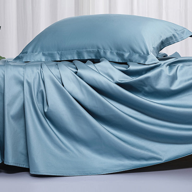 Soild Cotton Bed Sheet Set Elegant Basic Fitted Sheet for Bedroom