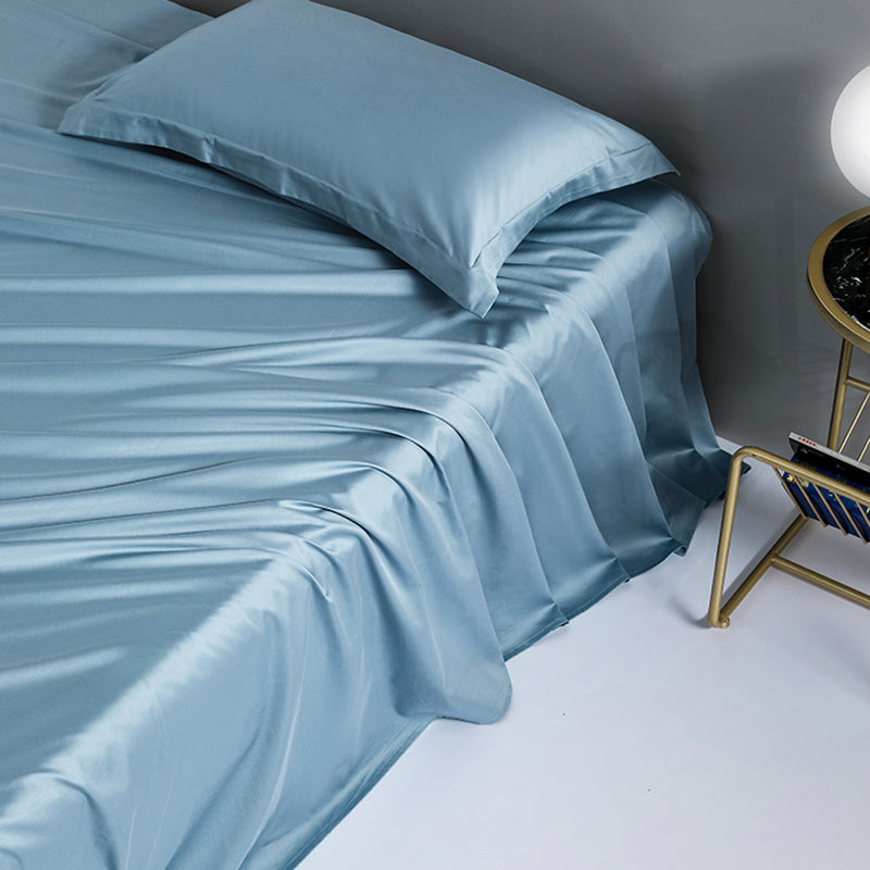 Soild Cotton Bed Sheet Set Elegant Basic Fitted Sheet for Bedroom