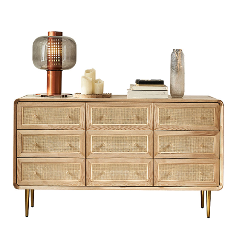 Solid Wood Storage Chest Dresser Traditional Chest for Bedroom