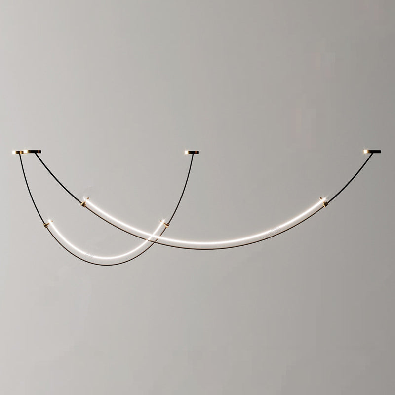 Acrylic Linear Island Lighting Modern Chandelier Lamp for Dining Room