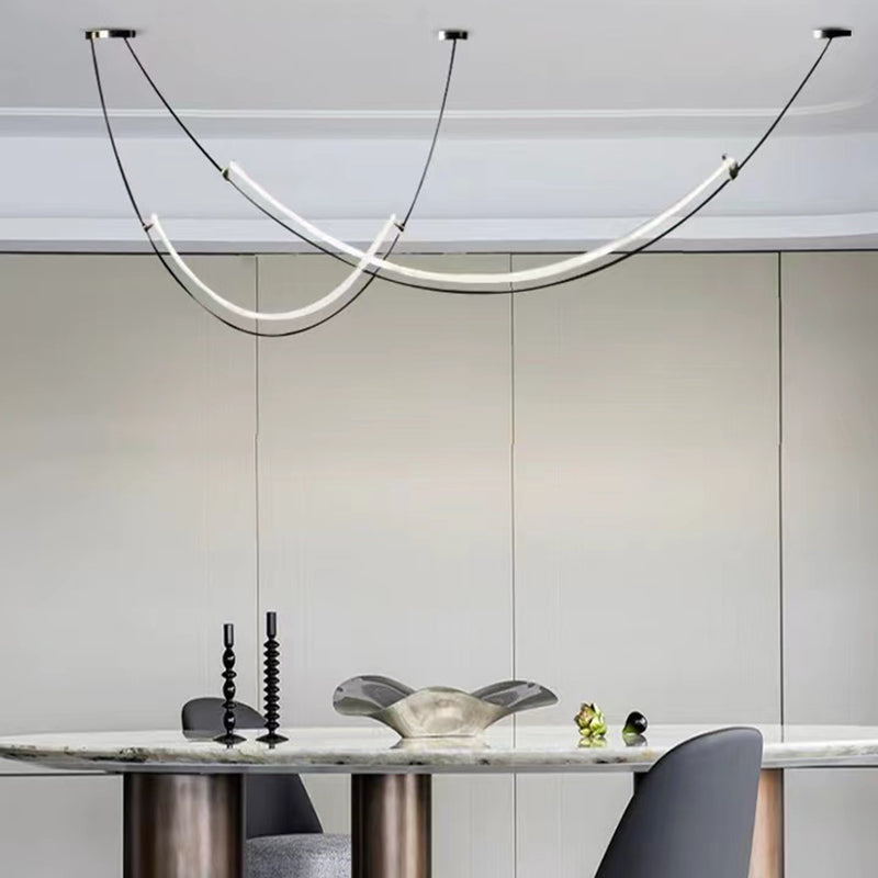 Acrylic Linear Island Lighting Modern Chandelier Lamp for Dining Room