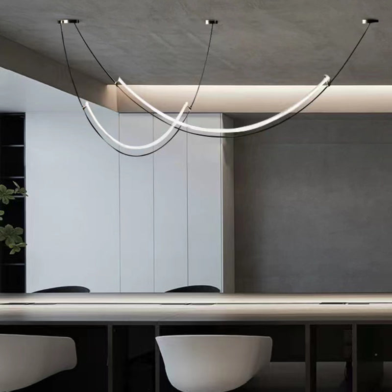 Acrylic Linear Island Lighting Modern Chandelier Lamp for Dining Room