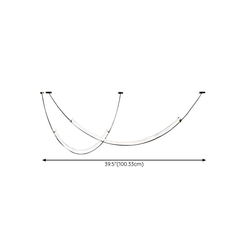 Acrylic Linear Island Lighting Modern Chandelier Lamp for Dining Room