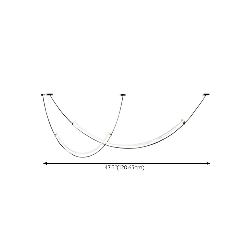 Acrylic Linear Island Lighting Modern Chandelier Lamp for Dining Room