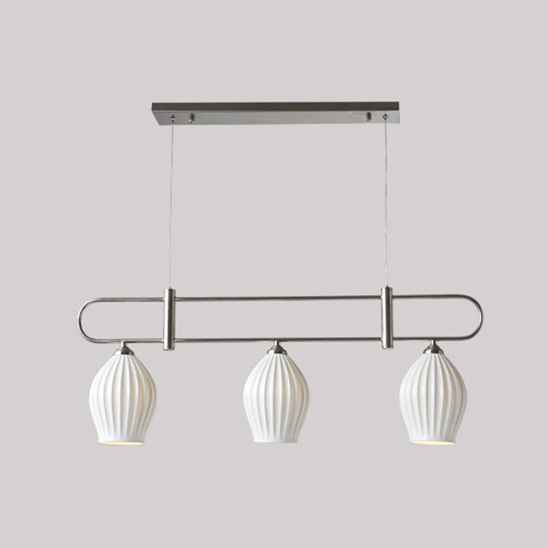 Drum Shape Metal Island Pendants Modern Style Multi Lights Island Pendant Lights