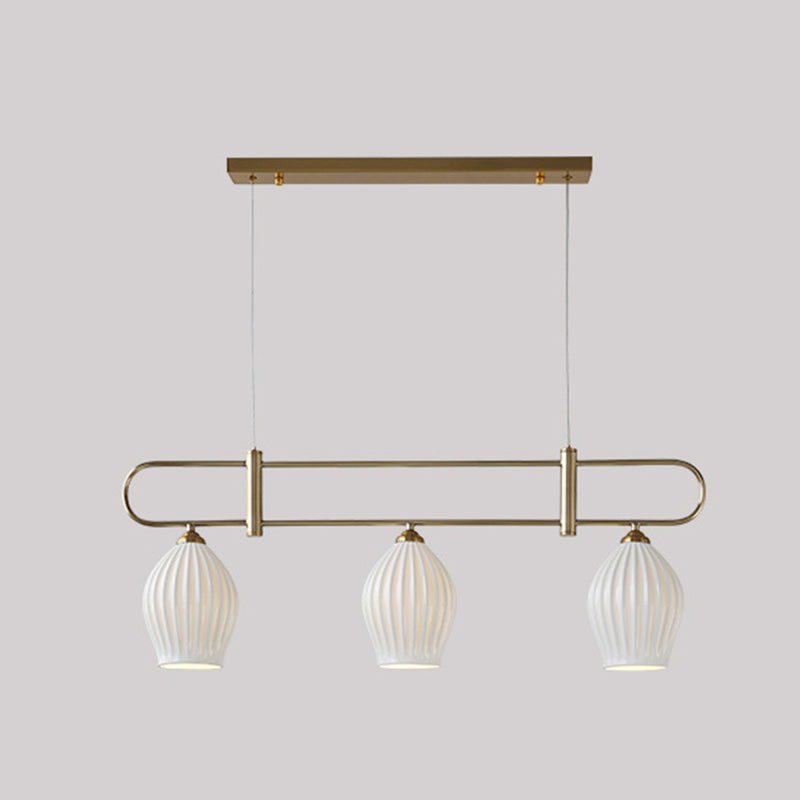 Drum Shape Metal Island Pendants Modern Style Multi Lights Island Pendant Lights