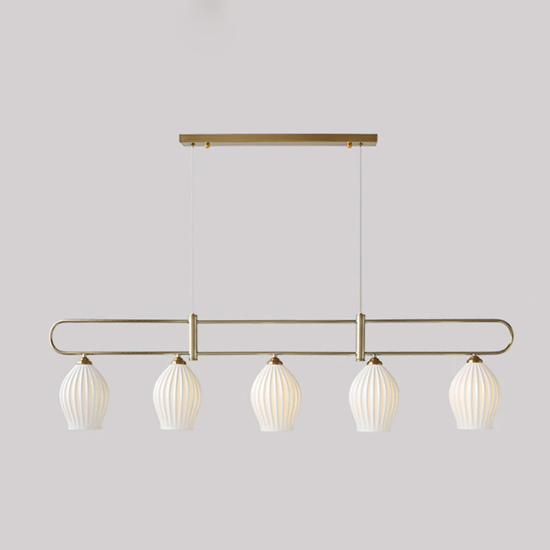 Drum Shape Metal Island Pendants Modern Style Multi Lights Island Pendant Lights