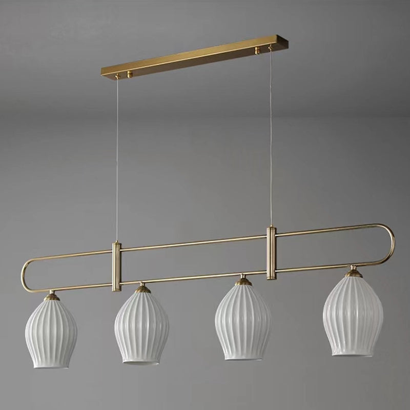 Drum Shape Metal Island Pendants Modern Style Multi Lights Island Pendant Lights