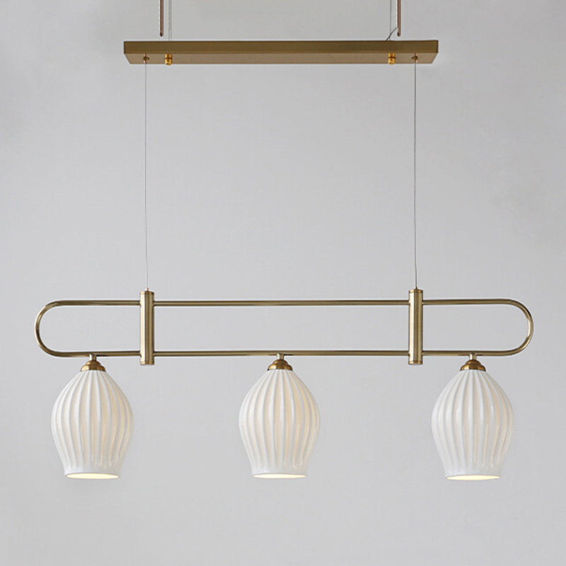 Drum Shape Metal Island Pendants Modern Style Multi Lights Island Pendant Lights